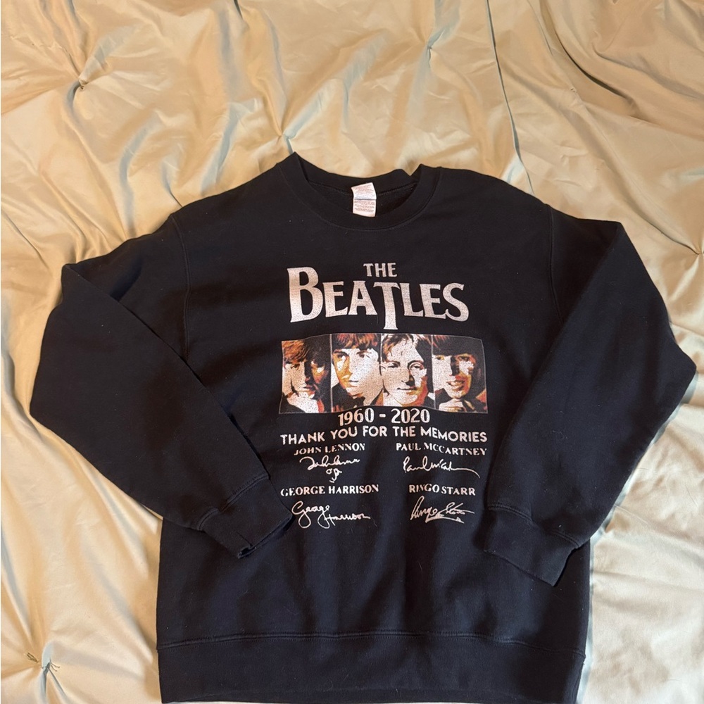 The Beatles Black Crewneck Sweater Iconic Design